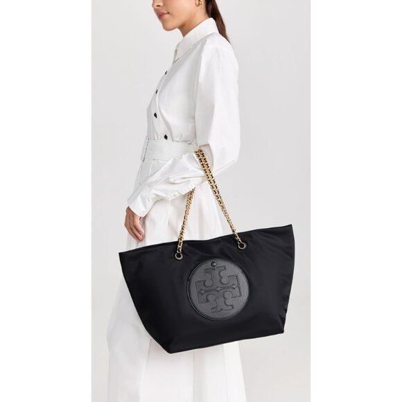 Tory Burch Ella Chain Tote Bag Black OS - Picture 15 of 16